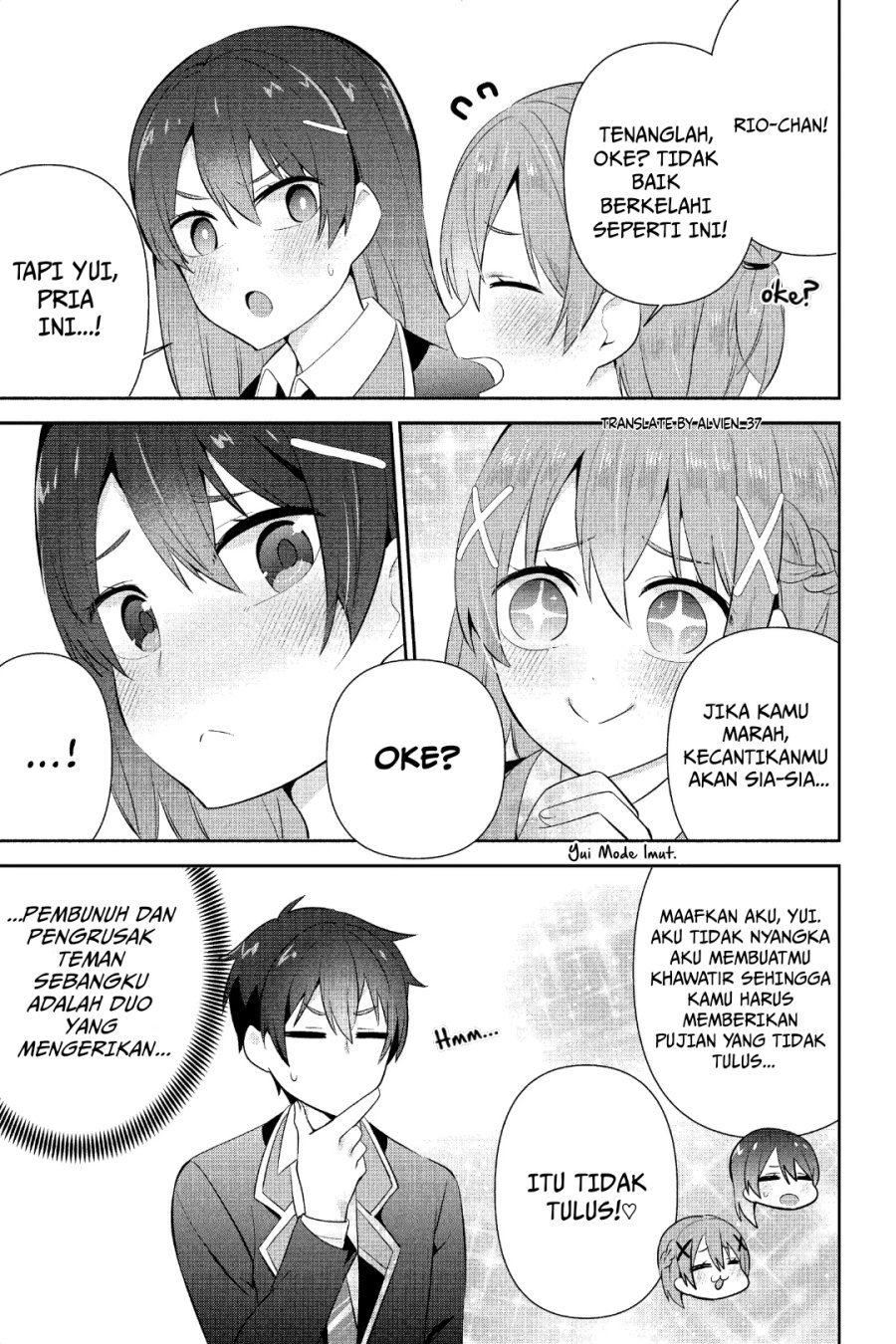 The Cute Girl Sitting Next to Me Is Trying to Make Me Fall in Love With Her as a Way to Ridicule Me Chapter 11 Bahasa Indonesia